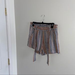 Soft Striped Shorts with a Tie